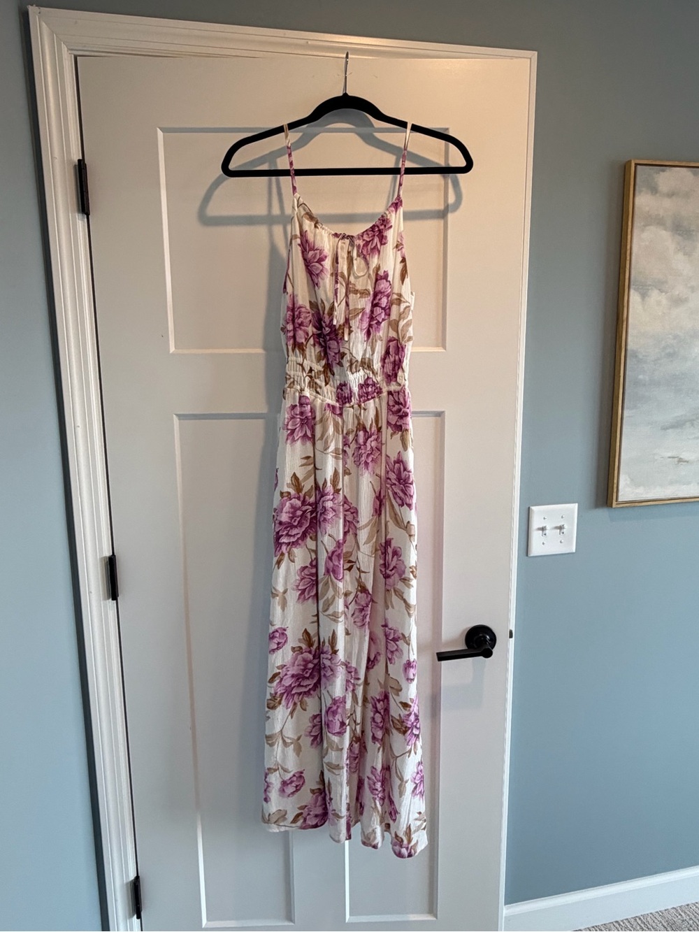 Abercrombie & Fitch Cream Maxi Dress with Pink Floral Print